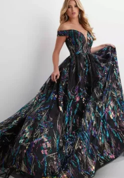 Long Dresses|Sweet Sixteen^Panoply 14128 Black Multi