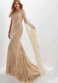 Long Sleeve Prom Dresses|Dresses With Sleeves^Panoply 14121 Champagne