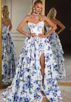 A Line|Plus Size^Portia and Scarlett PS25966 White/Blue