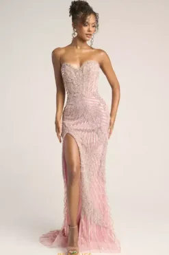 Long Dresses|Plus Sized Dresses^Portia and Scarlett PS26435C Pink/Silver