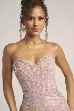 Long Dresses|Plus Sized Dresses^Portia and Scarlett PS26435C Pink/Silver