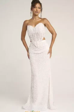 Long Sleeve Prom Dresses|Long Dresses^Portia and Scarlett PS26326E Ivory