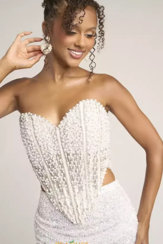 Long Sleeve Prom Dresses|Long Dresses^Portia and Scarlett PS26326E Ivory