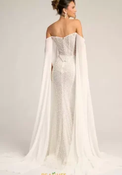 Long Sleeve Prom Dresses|Long Dresses^Portia and Scarlett PS26326E Ivory