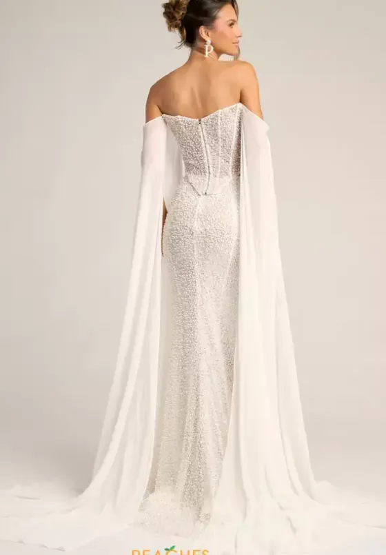 Long Sleeve Prom Dresses|Long Dresses^Portia and Scarlett PS26326E Ivory