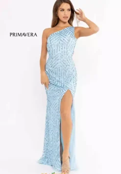 Fitted|Long Dresses^Primavera 3951 Powder Blue
