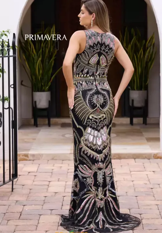 Fitted|Plus Size^Primavera 12177 Black Multi