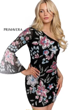 Short Homecoming Dresses|Plus Size Homecoming Dresses^Primavera 3810 Black Multi