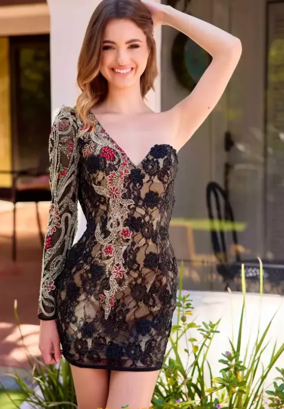 Short Homecoming Dresses|Long Sleeve Hc Dresses^Primavera 4451