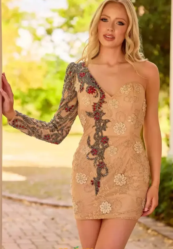 Short Homecoming Dresses|Long Sleeve Hc Dresses^Primavera 4451