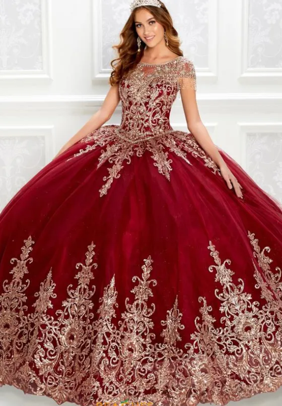 Plus Sized Quince Dresses|Pageant^Princesa Quinceanera PR22026 Wine/Rose Gold