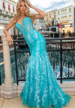 Fitted|Long Dresses^Rachel Allan 70491 Jade