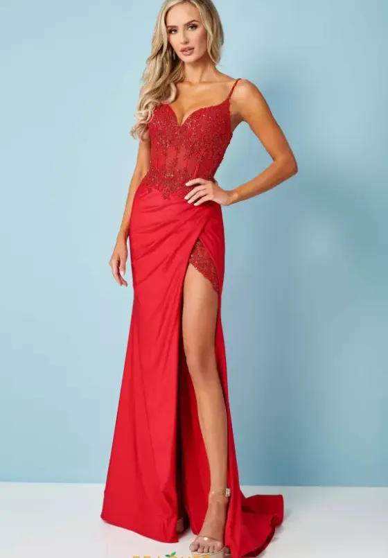 Fitted|Long Dresses^Rachel Allan 70454 Red
