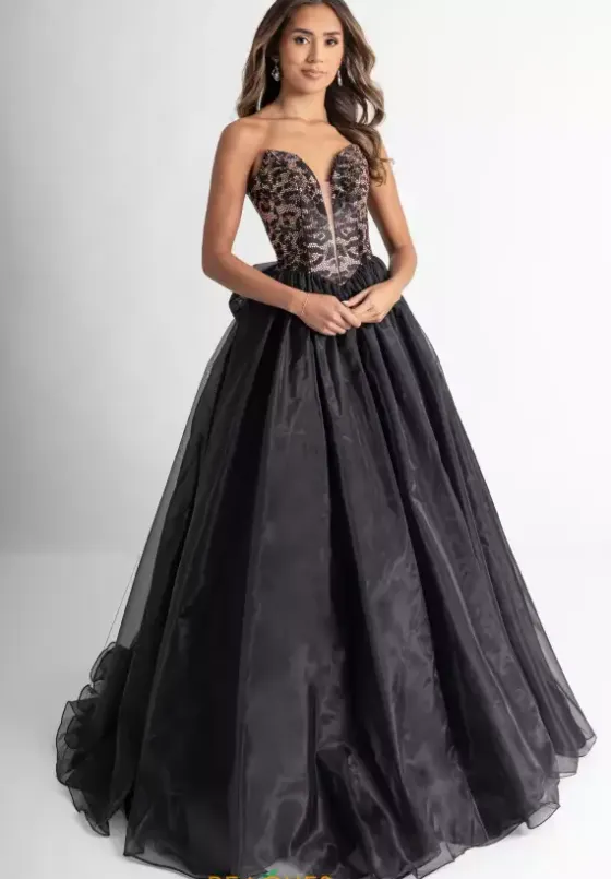 Long Dresses|Plus Sized Dresses^Rachel Allan 71026 Black Cheetah