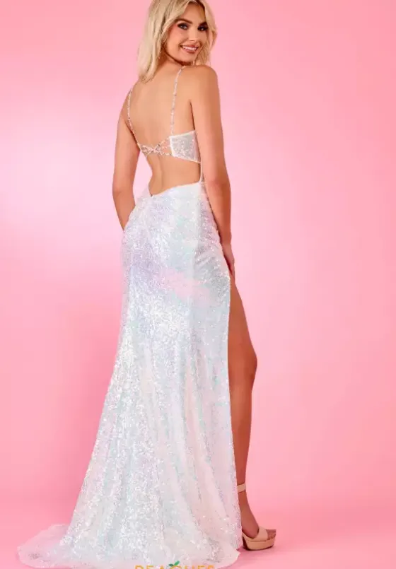 Fitted|Long Dresses^Rachel Allan 70307 White