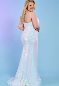 Fitted|Long Dresses^Rachel Allan 70307 White