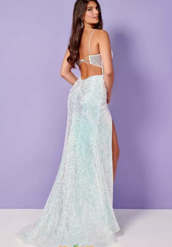 Fitted|Long Dresses^Rachel Allan 70307 White