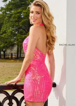 Short Homecoming Dresses|Short Dresses^Rachel Allan 40237 Hot Pink