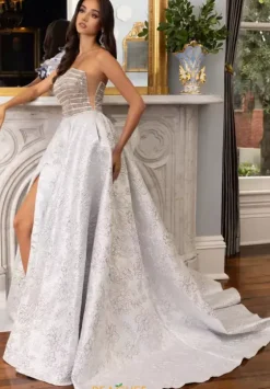 Long Dresses|Pageant^Rachel Allan 70956 Silver Nude