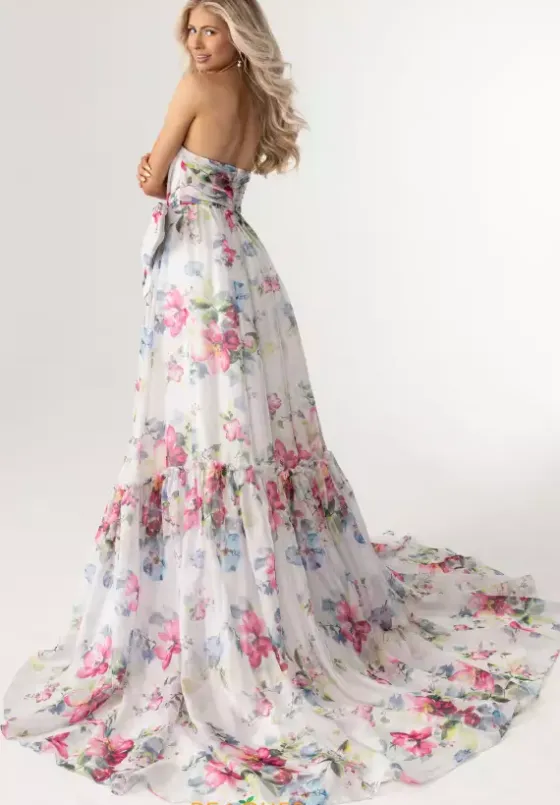 A Line|Long Dresses^Rachel Allan 71065 White Multi