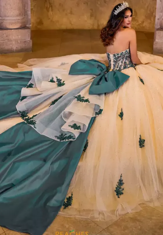 Plus Sized Quince Dresses|Sweet Sixteen^Rachel Allan Quince RQ1152 Champagne Peacock