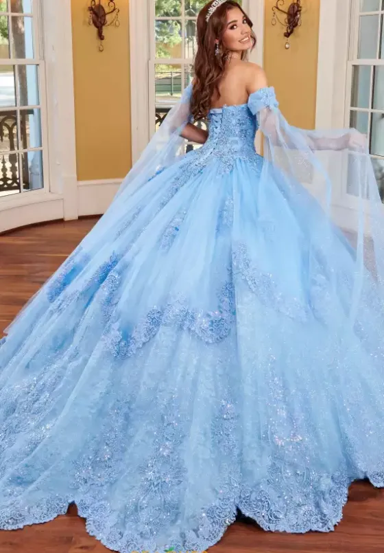 Quince Dresses With Sleeves|Plus Sized Quince Dresses^Rachel Allan Quince RQ3110 Azure