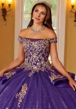 Sweet Sixteen|Plus Sized Quince Dresses^Rachel Allan Quince RQ2162 Purple/Gold
