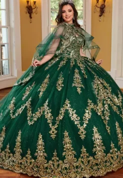 Sweet Sixteen|Plus Sized Quince Dresses^Rachel Allan Quince RQ2170 Emerald/Gold