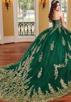 Sweet Sixteen|Plus Sized Quince Dresses^Rachel Allan Quince RQ2170 Emerald/Gold
