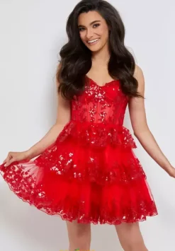Wedding Guest|Sweet Sixteen^Jasz Couture Sequins A Line Tulle Dress 1625