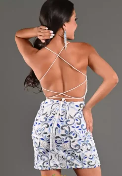 Quince Guest Dresses|Short Homecoming Dresses^Jasz Couture Sequins Short Fitted Dress 1718