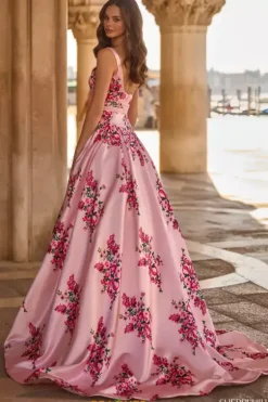 Long Dresses|Plus Sized Dresses^Sherri Hill 57481 Pink Print