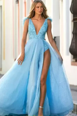 Long Dresses|Pageant^Sherri Hill 54791 Light Blue