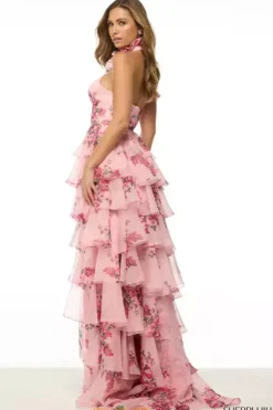 A Line|Fitted^Sherri Hill 57251 Pink Print