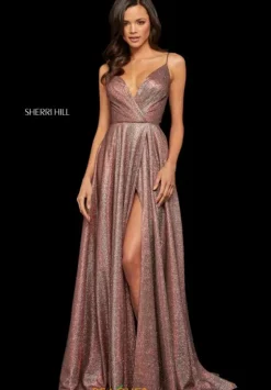 Sexy|A Line^Sherri Hill 52977 Red/Silver