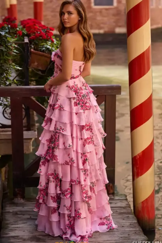 Plus Size Homecoming Dresses|Long Homecoming Dresses^Sherri Hill 57538 Pink Print