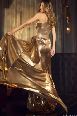 Long Homecoming Dresses|Sexy^Sherri Hill 55865 Gold