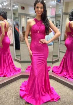 Long Homecoming Dresses|Sexy^Sherri Hill 54850 Peacock