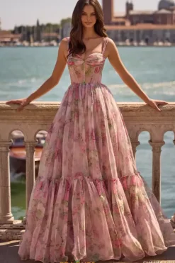 Long Dresses|Plus Sized Dresses^Sherri Hill 57628 Light Pink Print