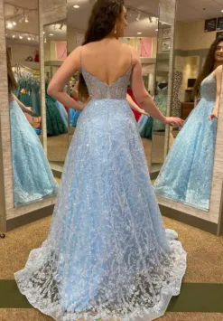 Plus Sized Dresses|Long Dresses^Sherri Hill 56212 Light Blue