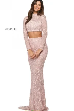 Long Sleeve Prom Dresses|Sexy^Sherri Hill 53444 Light Pink