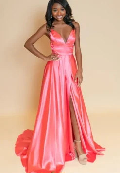 A Line|Long Dresses^Sherri Hill 53498 Coral