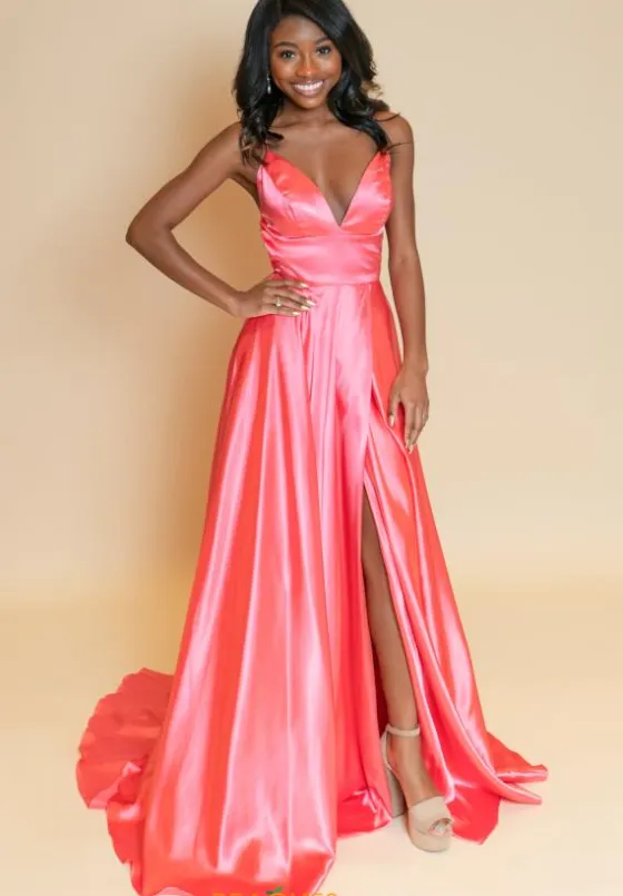 A Line|Long Dresses^Sherri Hill 53498 Coral