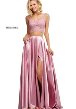 A Line|Long Dresses^Sherri Hill 52600 Rose