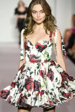 Bat Mitzvah|8Th Grade Dance^Sherri Hill Short 56344 Ivory/Red Print