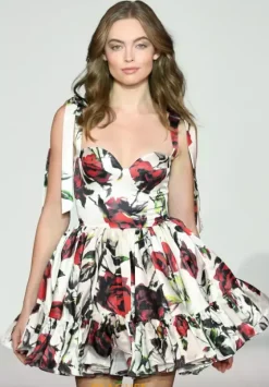 Bat Mitzvah|8Th Grade Dance^Sherri Hill Short 56344 Ivory/Red Print