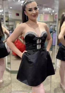 Sweet Sixteen|Short Homecoming Dresses^Sherri Hill Short 56461 Black