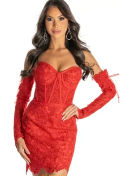 Long Sleeve Hc Dresses|Short Dresses^Sherri Hill Short 55167