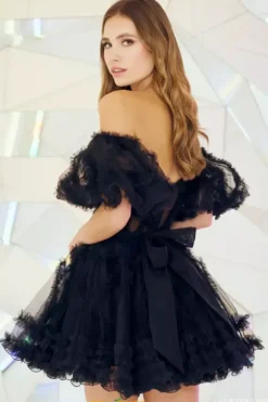Bat Mitzvah|Short Homecoming Dresses^Sherri Hill Short 55636 Black