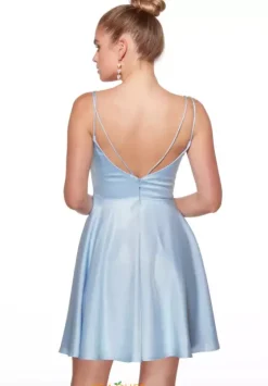 Bat Mitzvah|8Th Grade Dance^Alyce Short Satin A Line Dress 30051 Light Periwinkle